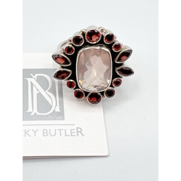 🌟NICKY BUTLER One of a Kind 925 Silver Rose Quartz Garnet Size 9 Ring NE… - Picture 3 of 15